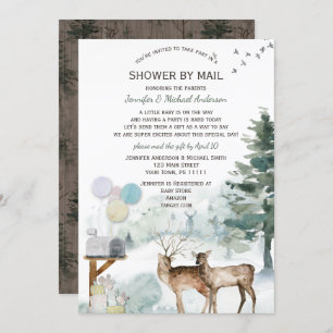 Invitación Baby Shower por correo: Sexo neutral del oso de Wo