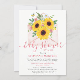 Invitación Baby Shower Por Correo Sobre Floral De Girasol