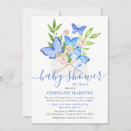 Invitación Baby Shower Por Correo Sobre Mariposa Azul