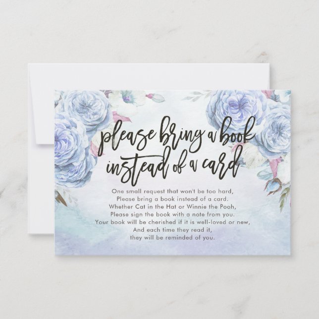 Invitación Baby Shower Por Favor Traiga un Libro En Lugar De  (Anverso)