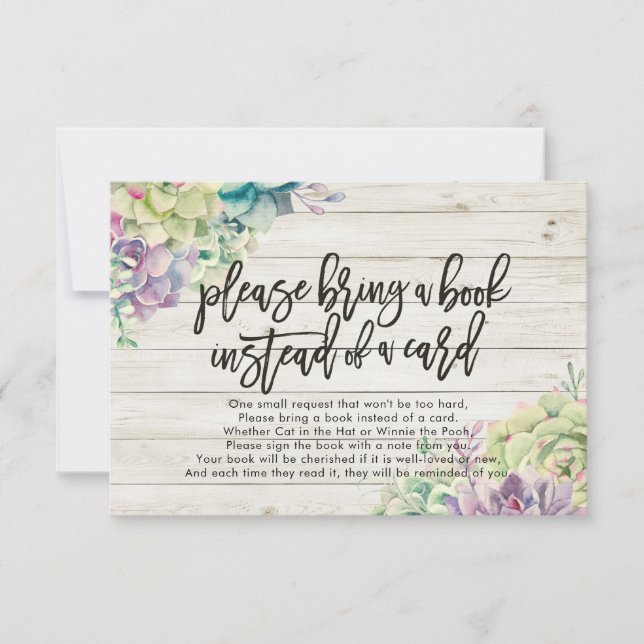 Invitación Baby Shower Por Favor Traiga un Libro En Lugar De  (Anverso)