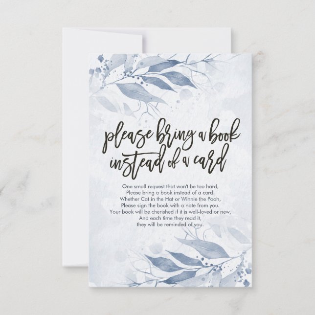 Invitación Baby Shower Por Favor Traiga un Libro En Lugar De  (Anverso)