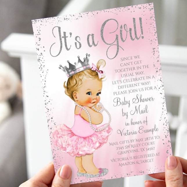 Invitación Baby Shower por Mail Pink Princess Baby Shower (Subido por el creador)