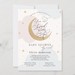Invitación Baby Shower por Mail Twinkle Star y Moon