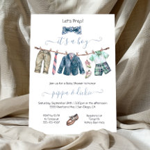 Baby Shower Preppy Boy clothesline