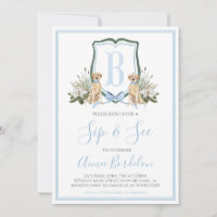 Baby Shower Preppy Southern Blue Boy Dog