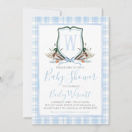 Invitación Baby Shower Preppy Southern Blue Boy Duck