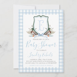 Invitación Baby Shower Preppy Southern Blue Boy Duck
