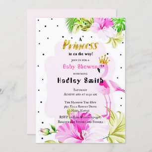 Invitación Baby Shower Princesa de oro rosado