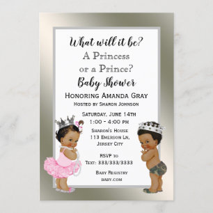 Invitación Baby Shower Príncipe o Princesa