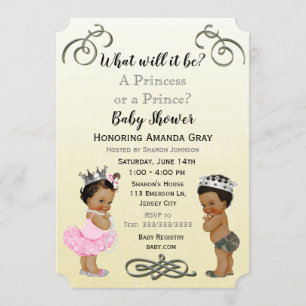 Invitación Baby Shower Príncipe o Princesa