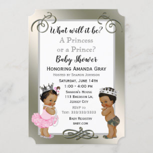 Invitación Baby Shower Príncipe o Princesa