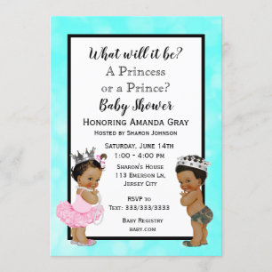 Invitación Baby Shower Príncipe o Princesa