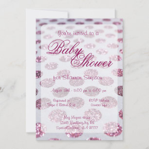 Invitación Baby Shower Puntos rosados de polka