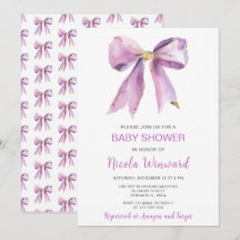 Baby Shower Purple Coquette Bow
