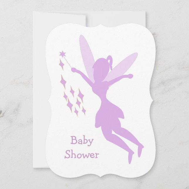 Invitación Baby Shower Purple Fairy (Anverso)