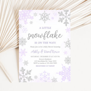 Invitación Baby Shower Purple Snowflake