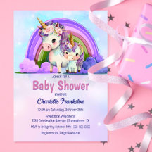 Baby Shower Purple Unicorn