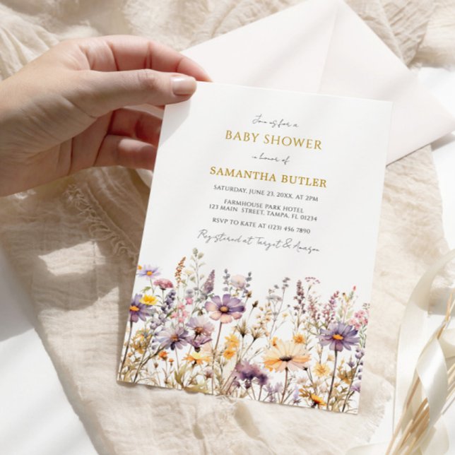 Invitación Baby Shower Purple Wildflowers (Subido por el creador)