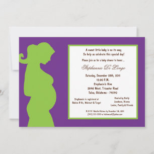 Invitación Baby Shower púrpura oscuro 5 x 7
