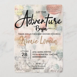 INVITACIÓN BABY SHOWER QUE EMPIECE LA AVENTURA