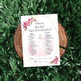 Invitación Baby Shower ¿Qué hay en tu calabaza de juego de bo