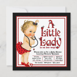 Invitación Baby Shower Red and Black Ladybug