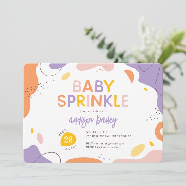 Invitación Baby Shower Resumen moderno (Anverso de pie)