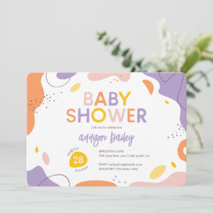 Invitación Baby Shower Resumen moderno