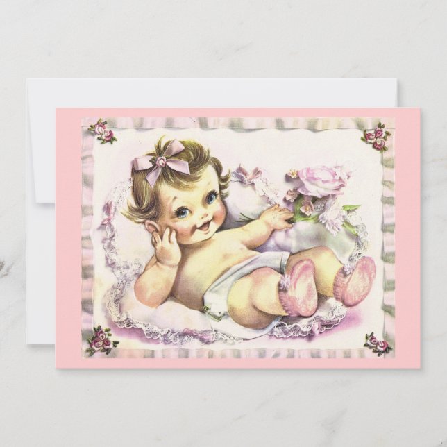 Invitación Baby Shower retro de los años 50 (Anverso)