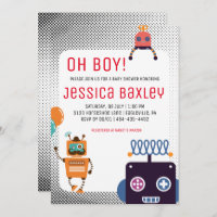 Baby Shower Retro Robot