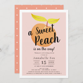 Invitación Baby Shower Retro Sweet Peach