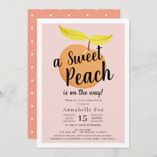 Invitación Baby Shower Retro Sweet Peach