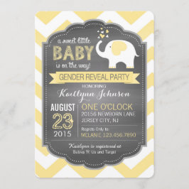 Invitación Baby Shower revela el género del elefante blanco C