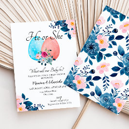 Invitación Baby Shower revelador de género en Pascua