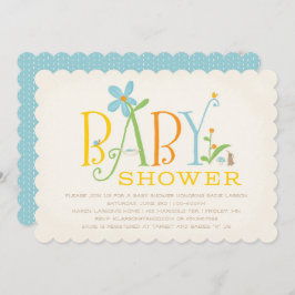 Invitación Baby Shower Rock-a-bye - Azul