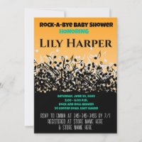 Invitación Baby Shower Rock a Bye Guitar Rock Star