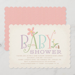 Invitación Baby Shower Rock-a-bye - Rosa