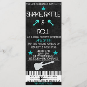Invitación Baby Shower Rock Star
