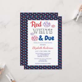 Invitación Baby Shower rojo, blanco y debido