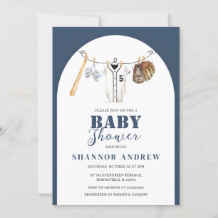 Invitación Baby Shower Rookie de béisbol personal