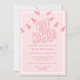 Invitación Baby Shower rosa bebé