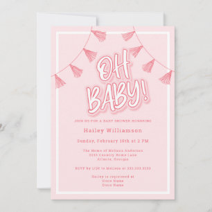 Invitación Baby Shower rosa bebé