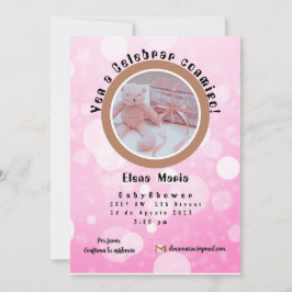 Invitación Baby Shower Rosa de niña