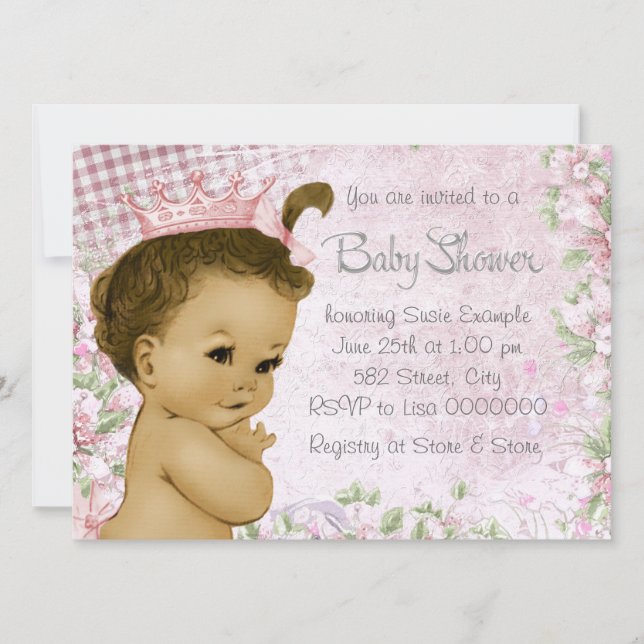 Invitación Baby Shower rosa de origen étnico (Anverso)