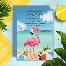 Baby Shower rosa Flamingo de Summer Beach