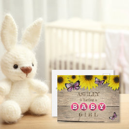 Invitación Baby Shower rosa girasol | CHICA