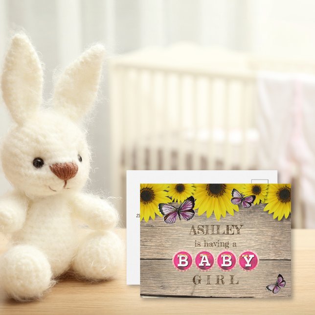 Invitación Baby Shower rosa girasol | CHICA (Subido por el creador)