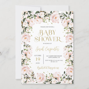 Invitación Baby Shower rosa suave