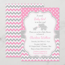 Baby Shower rosa y gris elefante